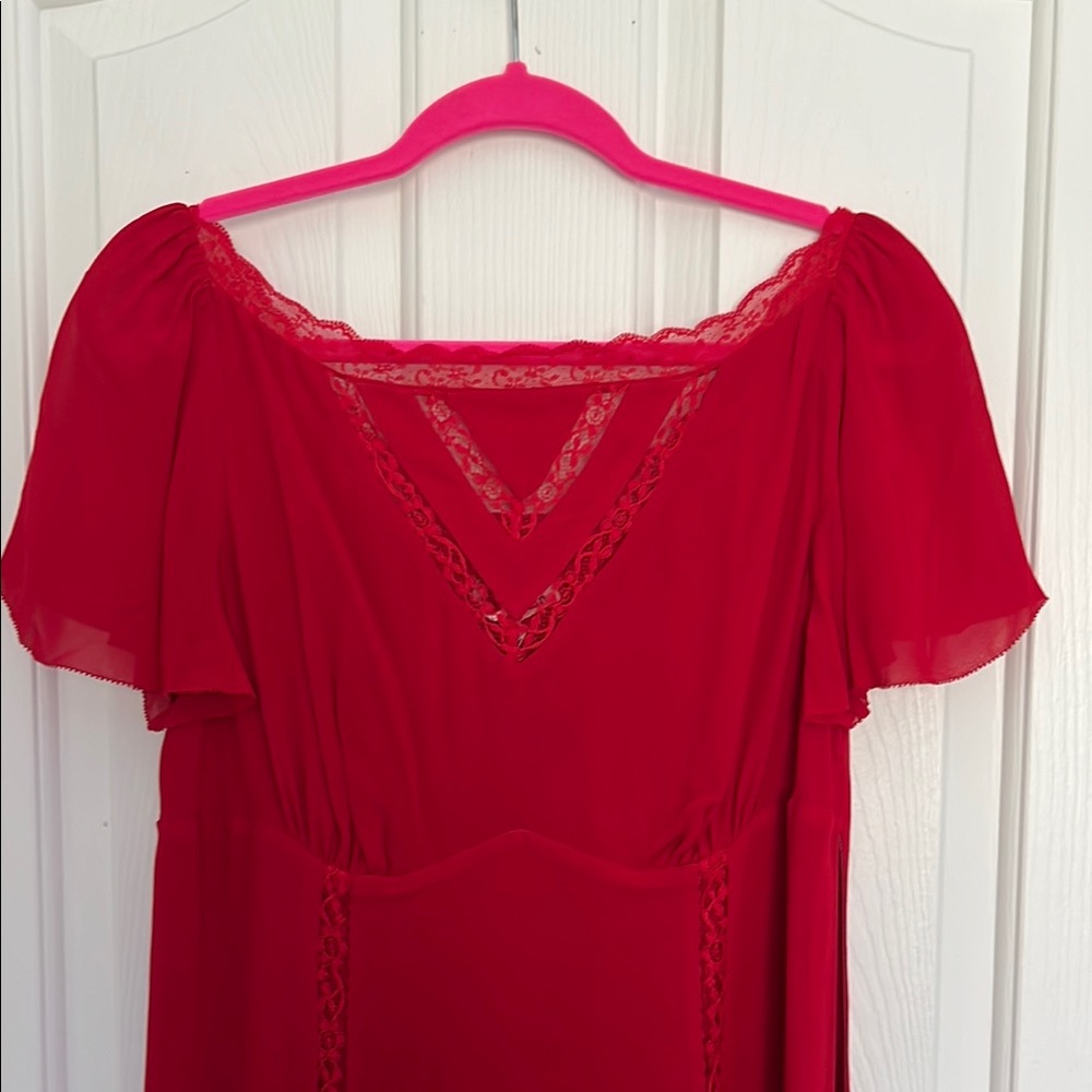 Reformation Domini Elegant Red Women's Dress - Picture 2 of 5